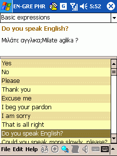 BEIKS Talking English-Greek Phrase Book for Windows Mobile