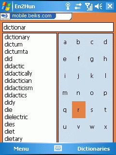 English-Hungarian Dictionary for Windows Smartphone