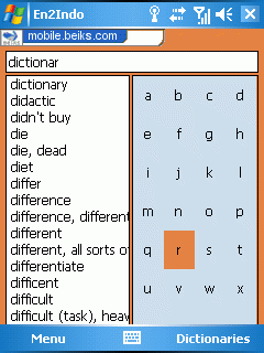 English-Indonesian Dictionary for Windows Smartphone