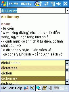 English-Vietnamese Dictionary for Pocket PC