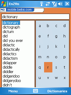 English-Vietnamese dictionary for Windows Smartphone