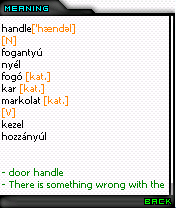 Handle Dictionary English-Hungarian