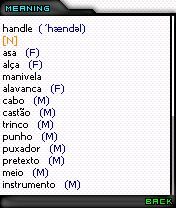 Handle Dictionary English-Portuguese