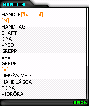 Handle Dictionary English-Swedish