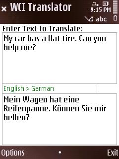 WCI Translator-English-German for Symbian OS v9.3