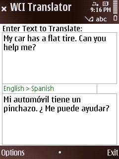WCI Translator-English-Spanish for Symbian OS v9.3