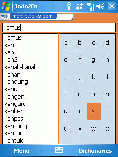 Indonesian-English-Indonesian Dictionary for Windows Smartphone