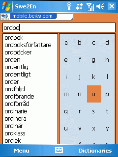 Swedish-English-Swedish Dictionary for Windows Smartphone