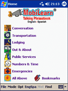 MobiLearn Talking Phrasebook, English-Spanish
