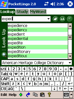 PocketLingo ESL Dictionary & Thesaurus (American Heritage Learners Dict. & Thes.) for Pocket PC