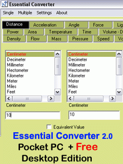 Essential Converter 2002 (Pocket PC + Free Desktop) Edition