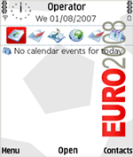 EURO 2008 Nokia e90 Theme Includes Free Digital Clock Screensaver