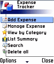 Expense Tracker for Symbian