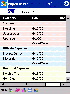 eXpense Pro for PPC 2003