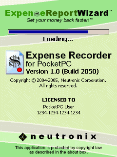 Expense Report Wizard Expense Recorder for Pocket PC