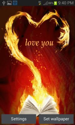 Firey Book Heart LWP