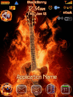 Blackberry Flip ZEN Theme: Flaming Guitar Animated