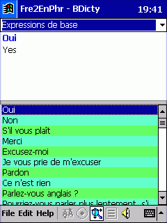 Dictionnaire francais-anglais des expressions parlees /PocketPC/