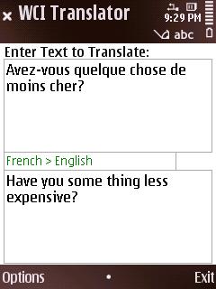 WCI Translator-English-French for Symbian OS v9.3