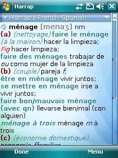 Talking Harrap's French-Spanish & Spanish-French dictionary for Windows Mobile