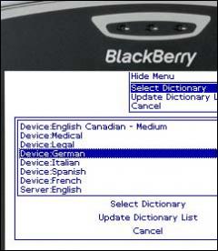 German General Dictionary for eSpell (BlackBerry)