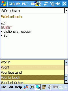 German-English Dictionary for Pocket PC