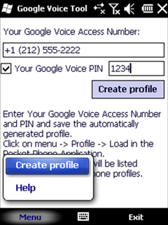 Google Voice Tool for Pocket Phone