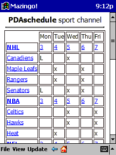 PDAschedule for Pocket PC