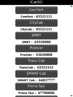 CABSG (Speed Dialer for Singapore cabs - BlackBerry)