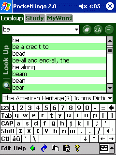 PocketLingo Idioms Dictionary (American Heritage Dictionary of Idioms) for Pocket PC