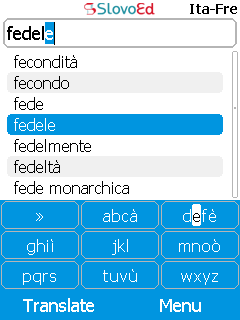 SlovoEd Classic French-Italian & Italian-French dictionary for mobiles