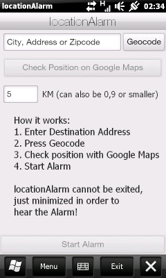 locationAlarm (Windows Mobile)
