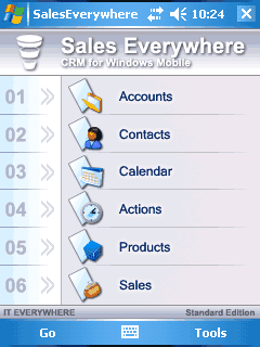 Sales Everywhere CRM for Windows Mobile 5.0
