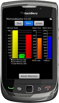 MemoryBooster for BlackBerry - Bar Chart Overview
