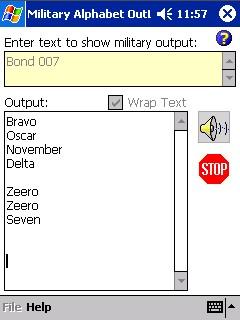 Military Alphabet OutLoud