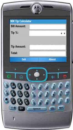 NiX Tip Calculator for MotoQ and Landscape Smartphones