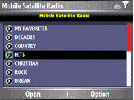 Mobile Satellite Radio (Landscape screen)