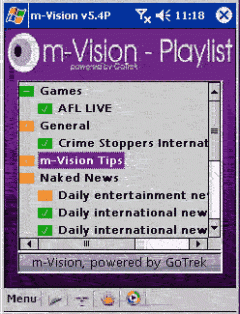 Pocket PC m-Vision video: mobile Internet TV