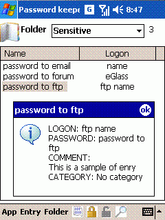 eGlass Password keeper