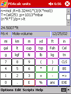 PDAcalc units (PocketPC)