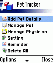 Pet Tracker for Symbian