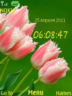 Pink Flower Clock