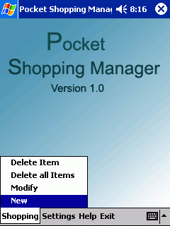 Pocket Shopping Manager