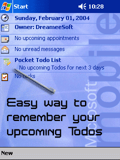 Pocket ToDo List for PPC 2002 + Today Plugin
