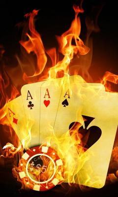 Poker Card on Fire Live Wallpaper