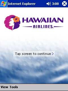 Hawaiian Airlines on PocketPC