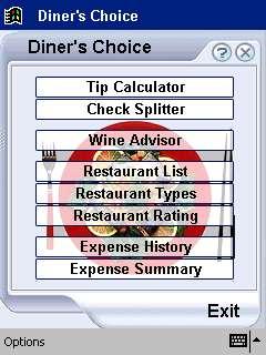 DinersChoice for Pocket PC