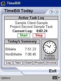 TimeBill for Pocket PC