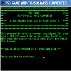 PS3 Game (Rip-to-ISO) Mass Converter: Switch from Old JB to New Cobra Format