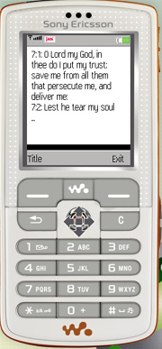 Book of Psalms on your cellphone - From The Old Testament Bible, for Symbian and J2ME devices